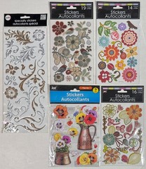 JOT / Big Ideas 3D Pop-Up Puffy Flowers Scrapbook Crafting Sticker Lot – 5 Packs