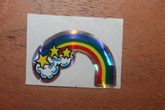 Vintage Prism Sticker mods BJ Vending machine Rainbows hearts Wings lot of 4