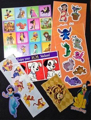 8 Item Disney Sticker Lot Lilo & Stitch, Winnie the Pooh, Jasmine, Pluto