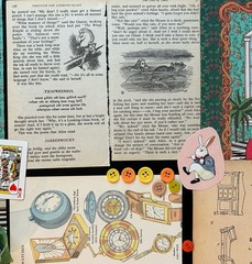 Alice in Wonderland Ephemera Lot Book Pages Playing Cards Some VTG 130 pieces