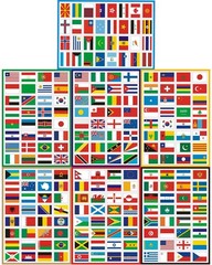 Countries Flags Stickers 224PCS Multi Territorial Maps Nations Patterns Face …
