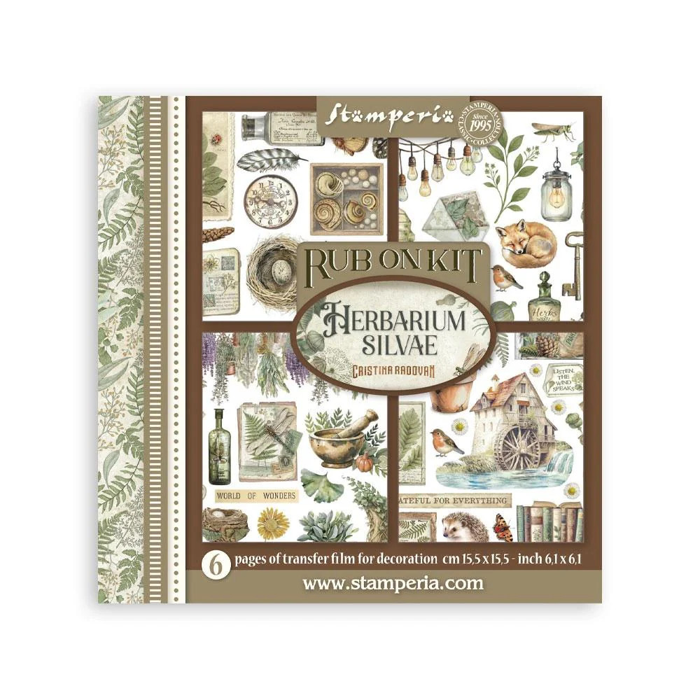 Stamperia Rub-On Kit- Herbarium Silvae, DFLRBX02