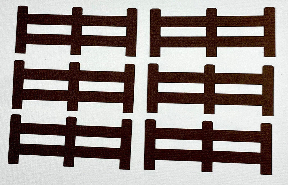6 Fence Paper Die Cut Card Making Craft Scrapbook Dark Brown