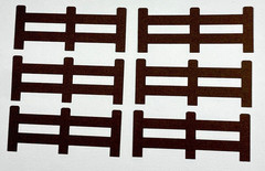 6 Fence Paper Die Cut Card Making Craft Scrapbook Dark Brown