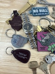 Grandpas Junk Drawer Journal Vintage Supplies, Keys Blanks, Watches, Keychains +