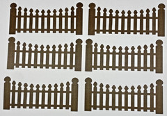 6 Fence Paper Die Cut Card Making Craft Scrapbook Paper Piecing Dark Brown