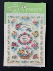 Vintage 1981 Hallmark Rub-On Transfers Victorian-Style Rose Theme