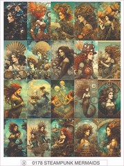 STEAMPUNK MERMAIDS – COMPLETE SHEET OF 20 STICKERS