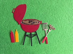 1 Barbecue Grill & Accessorie For summer Days Cardstock die cuts scrapbook cards