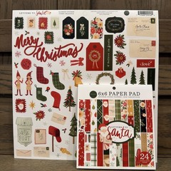 Carta Bella Letter To Santa 6×6 Scrapbook Paper Pad & Sticker Lot