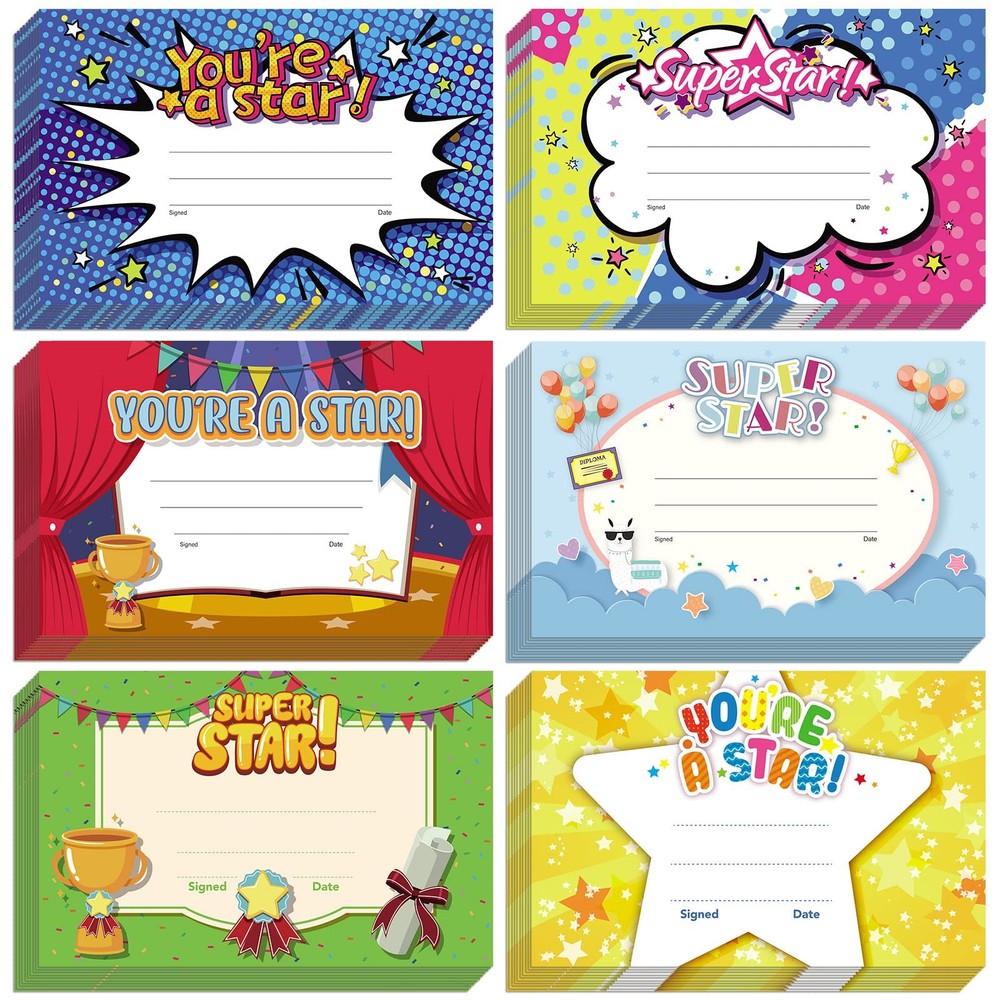 180 PCS Recognition Rewards Award Certificates Achievement You’re A Star