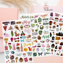 2025 Happy Holiday Calendar Stickers for Planner Women Adults-Monthly Seasonal A