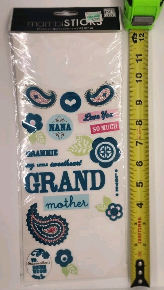 Mambisticks Grandma Scrapbook Stickers – Partial Sheet