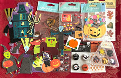 #648 – HALLOWEEN 3D FLAT EMBELLISHMENT & STICKER LOT BRADS – SOOO CUTE