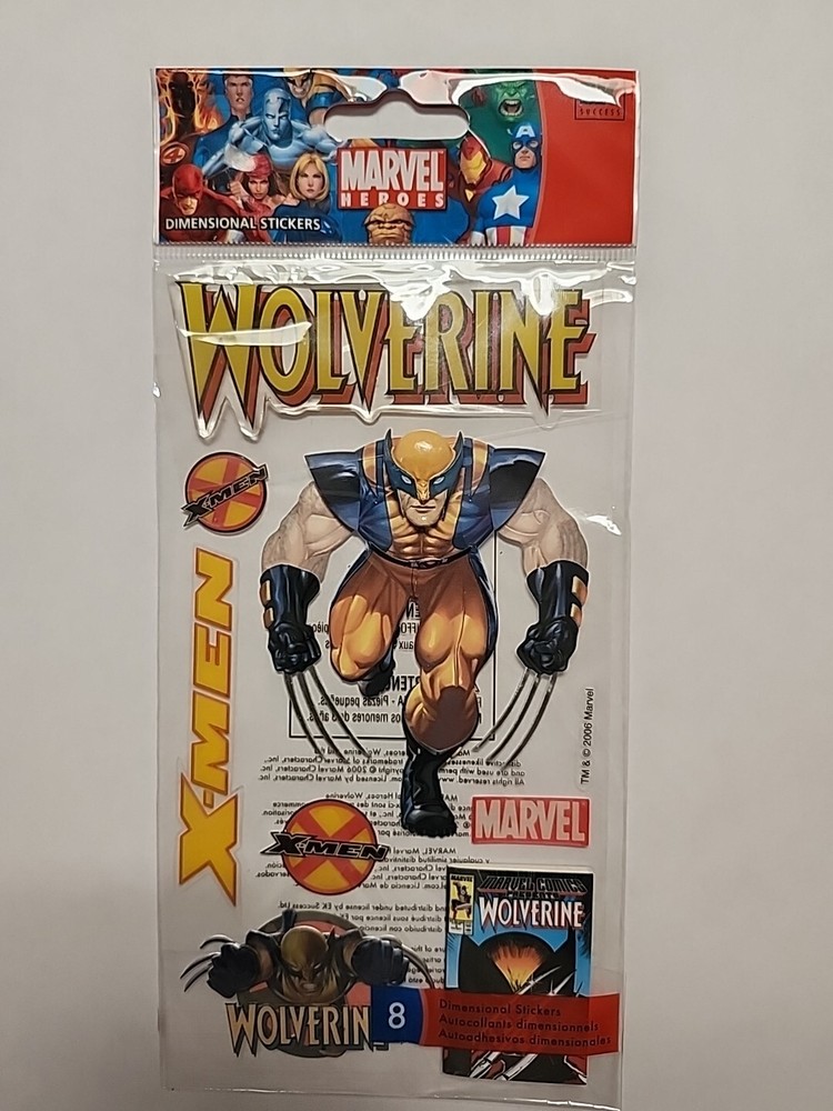 Retired Jolee’s Boutique Marvel X-men Wolverine RARE 3D Scrapbook Stickers NOS