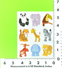 Vintage Eureka Safari Jungle Animals Sticker Sheet Retired Panda Toucan Monkey
