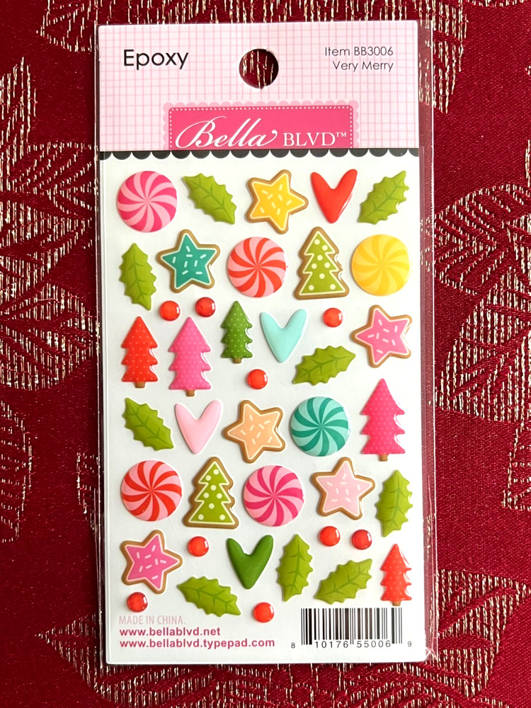 CHRISTMAS HOLLY HEARTS TREES CANDY COOKIES EPOXY STICKERS – BELLA BLVD