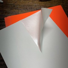 Pressure Sensitive 60# Paper Stickers RED Fluorescent Paper Adhesive 8.5×11