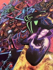 LOT of 10 NOCTILUCENT avengers Decals Super Hero kids stickers heroes neon