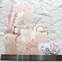 100PCS Vintage Floral Scrapbook Paper,Textured Paper Assorted Set, Special Paper