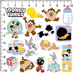 LOONEY TUNES CUTE AND CUDDLY VARIETY DIE CUT VINYL 50 CT STICKER PACK