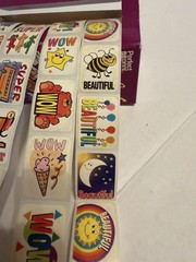 Vintage School Stickers Rolls Perfect Print Reward Teacher 600+ With Dispenser