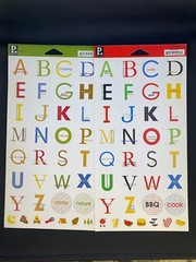 Pebbles Inc. Alphabet ABC Stickers Round 1.5″ 3 Sheets BBQ Great Outdoors Summer