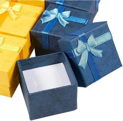 Juvale Ring Boxes Bulk Set – 24-Pack Multi-Color Square Cardboard, 1.6 x 1.2 x 1