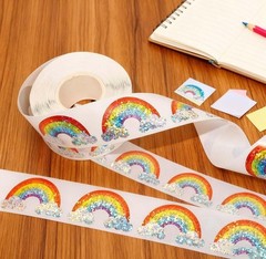 40 Pieces Round 1.1″ Shiny Glitter Rainbow Stickers Party Decor Envelope Seals