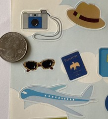 TRAVEL TIME Stickers(17pc) Airplane•Cruise•Taxi•Train•Vacation•Tickets•Vacation•