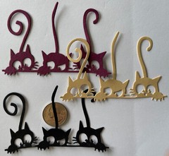THREE CAT Die-Cuts(3pc)Howling •Kitten•Animal•House-cat•Outside •Feline•Fuzzy•￼