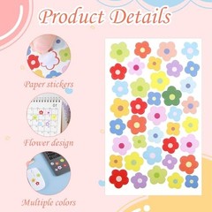 702 Pcs Small Flower Stickers, 18 Sheets Cute Flower Decorative Stickers for