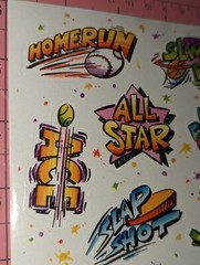 Vintage Hallmark Stickers sports sayings phrases, words 1 Sheet