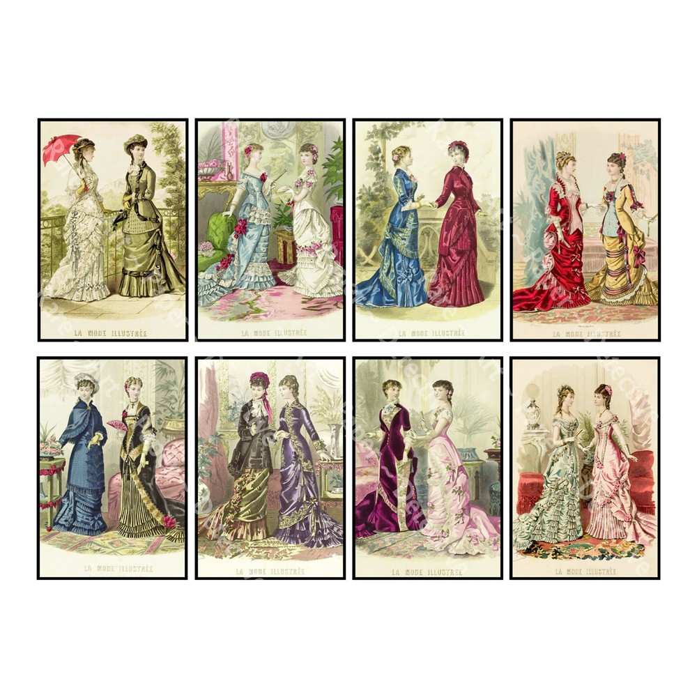 Antique Advertising Fashions & Clothing Sticker Sheet, Reproduction Journal Tags
