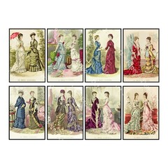Antique Advertising Fashions & Clothing Sticker Sheet, Reproduction Journal Tags