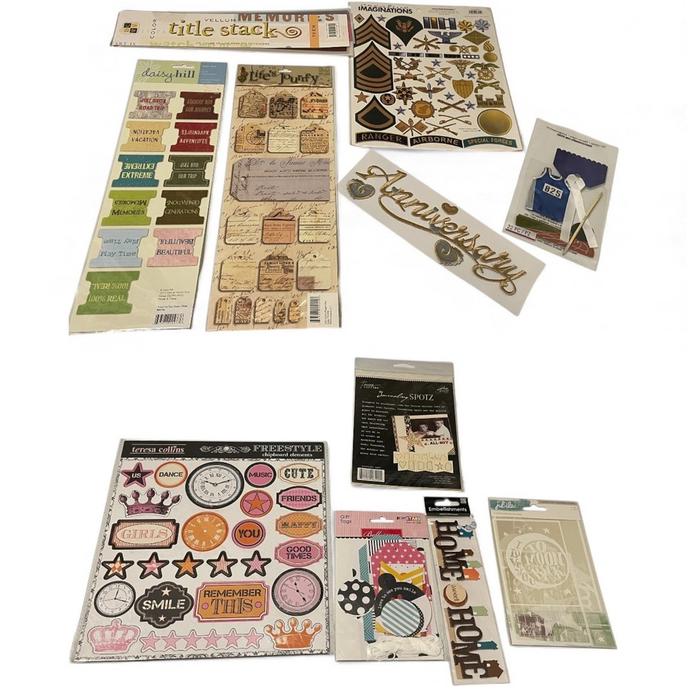 Sticker Scrapbook Lot Mixed Brands Embellishments Tags Travel Crafting Art Craft