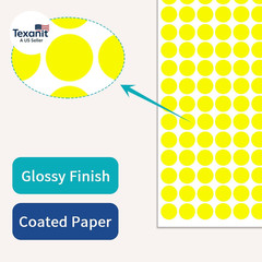 2340 PCS Yellow Circle Dot Stickers 1/2″ round Yard Garage Sale Price Stickers C