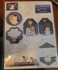 120 PCS Christmas Tags Sticker Gift Labels Angels animals Nativity to from