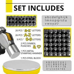 63 PCS Metal Stamping Kit – Letter Punch Set Metal Stamps for Jewelry Making …