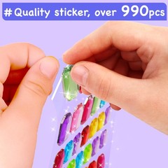 Easy Arts and Crafts for Kids – Fun Gem Sticker Kit – 8 Unicorn Princess Them…