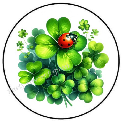 ST PATRICKS DAY SHAMROCK LADBYBUG ENVELOPE SEALS LABELS STICKERS PARTY FAVORS