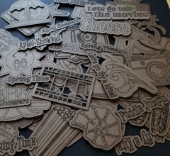 100 piece die cuts chipboard embellishments cut and scored great for scrapbooks