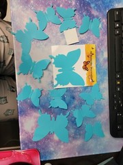 Crafter’s Square Butterfly Stickers Craft 48 total bonus butterfly necklace NEW