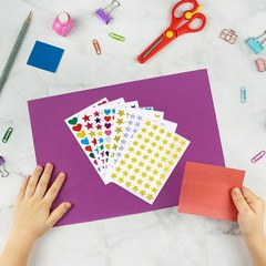 1080 Pcs Star Reward Stickers, 20 Sheet Foil Colorful Sticker, Gold