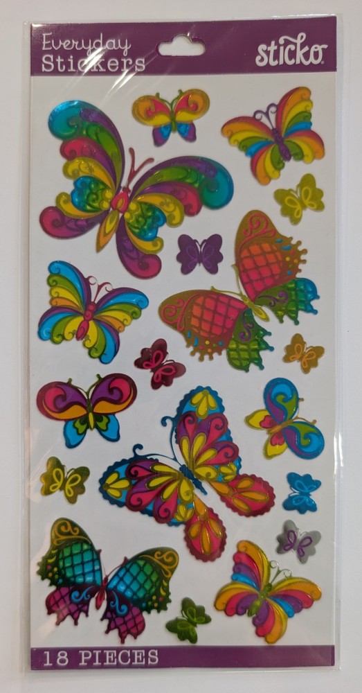 Stained Glass Butterfly Butterflies Scrapbooking Stickers By Sticko