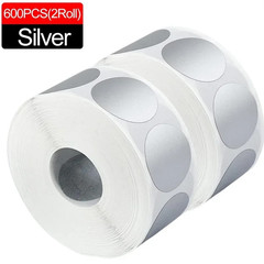 600Pcs Gold Silver Round Scratch Off Stickers Labels DIY Party Game Supplies