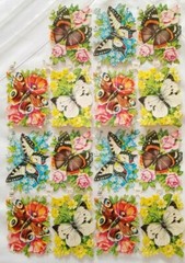 PZB Vintage Diecut Butterflies Flowers #1352 Crafting Paper From Germany