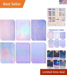 Self-Adhesive Holographic Vinyl Sheets – 36 Colorful A4 Films for Crafts