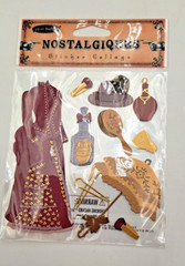 Victorian Designed Raised Stickers Bundle of 7 different Clothing Accessories