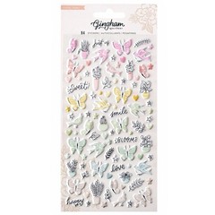 Crate Paper GINGHAM GARDEN (94PC) PUFFY STICKER SHEET scrapbooking